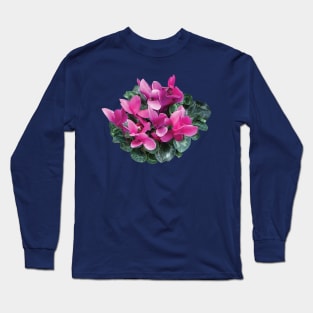 Cyclamen - Bright Magenta Cyclamen Long Sleeve T-Shirt